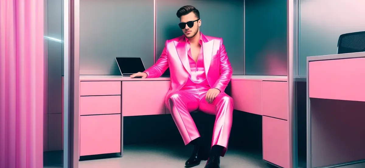 mens pink suit